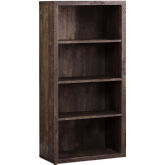 48"H Bookcase in Brown Wood Grain with Adjustable Shelves